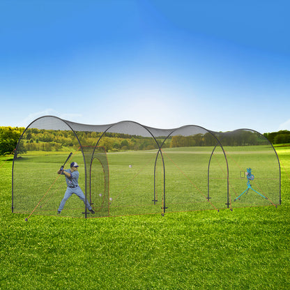 Batting Cage – Honkbal Kooi – Oefenkooi – Softbal Kooi – Pitching Kooi – Extra Ruim 10x3,3x3 Meter – Duurzaam Glasvezel Frame