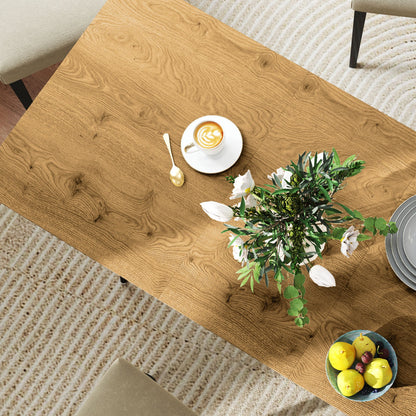 Uitschuifbare Eettafel – Uitbreidbare Tafel – Eetkamertafel – Keukentafel – Tafel voor 6-8 Personen – Natuurlijke Afwerking – Stabiele Stalen Poten