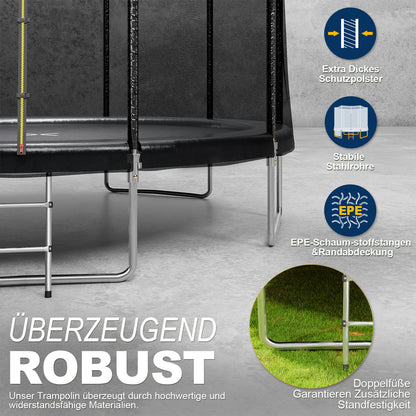 Trampoline Buiten – Tuin Trampoline – Indoor Trampoline – Springkussen – Recreatieve Trampoline – Veiligheidsnet Inclusief – Duurzaam Frame 427 cm