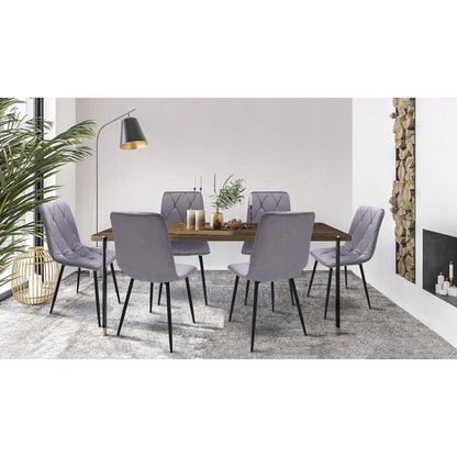Eetkamerstoel – Stoel – Kuipstoel – Designstoel – Set van 4 – Velours Bekleding – Met Metalen Poten – Zithoogte 47 cm – Max. Draagkracht 130 kg