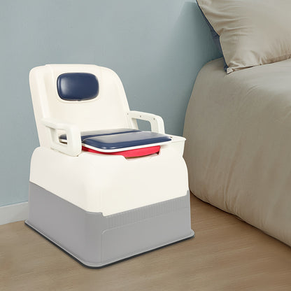 Toilettenstoel – Commode Stoel – Veiligheidstoilet – Draagbaar Toilet – Zitstoel Ouderen – Versterkte Armleuningen – Antislip Poten