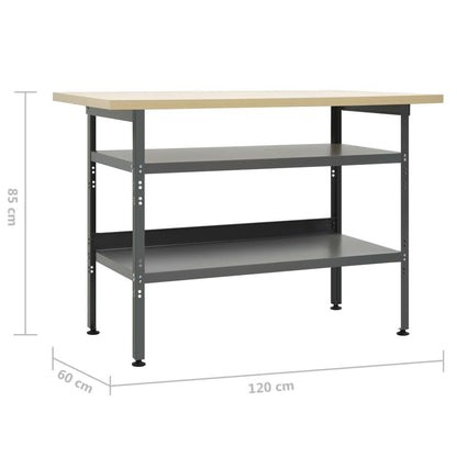 Werkbank – Werktafel – Werkbank Met Opbergruimte – Montagebank – Hobbytafel – Stalen Frame – 119x60x85 cm – Robuust En Multifunctioneel