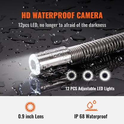 Inspectiecamera – Rioolcamera – Endoscoop – Pijpcamera – Inspectiegereedschap – 23 cm 720P LCD Scherm – 50 Meter Kabel IP68 Waterdicht