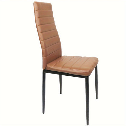 Eetkamerstoel – Stoel – Keukenstoel – Armstoel – Diningset – Set Van 2 – Kunstleer Bekleed – Metalen Frame – Hoge Rugleuning – Zithoogte 45 cm