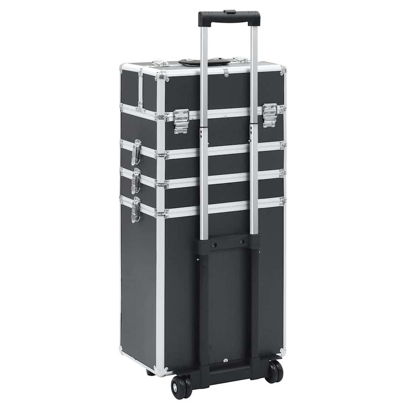 Make-up Organizer – Make-up Opberger – Cosmetica Opbergdoos – Skincare Organizer – Make-up Organizer Opbergkast – Zwart – Stevig Aluminium & ABS – 4 Niveaus Met Uitbreidbare Planken