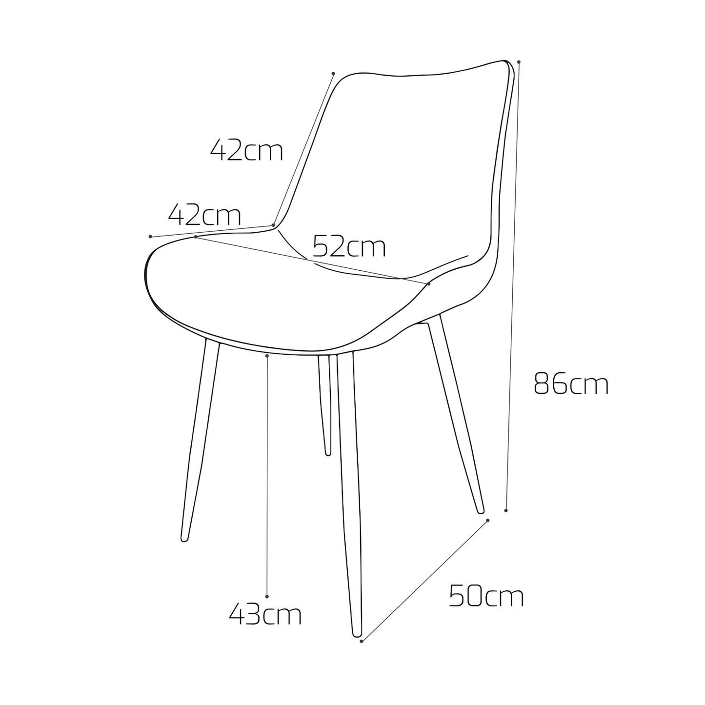 Stoelen – Eetkamerstoelen – Design Stoelen – Kunstleren Stoelen – Set Van 2 – Crème Kleur – Zwart Stalen Frame – Comfortabel Breed Zitvlak