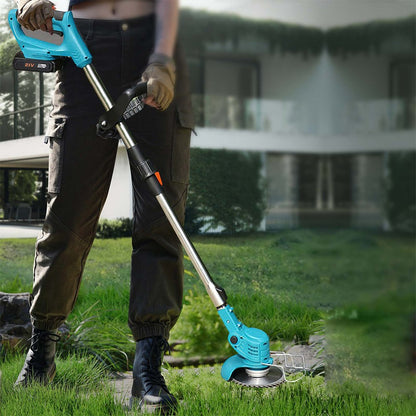 Elektrische Grasmaaier – Accu Grasmaaier – Draadloze Maaier – Tuinmaaier – Gazonmaaier – 2 Batterijen – Verstelbare Hoogte en Hoek