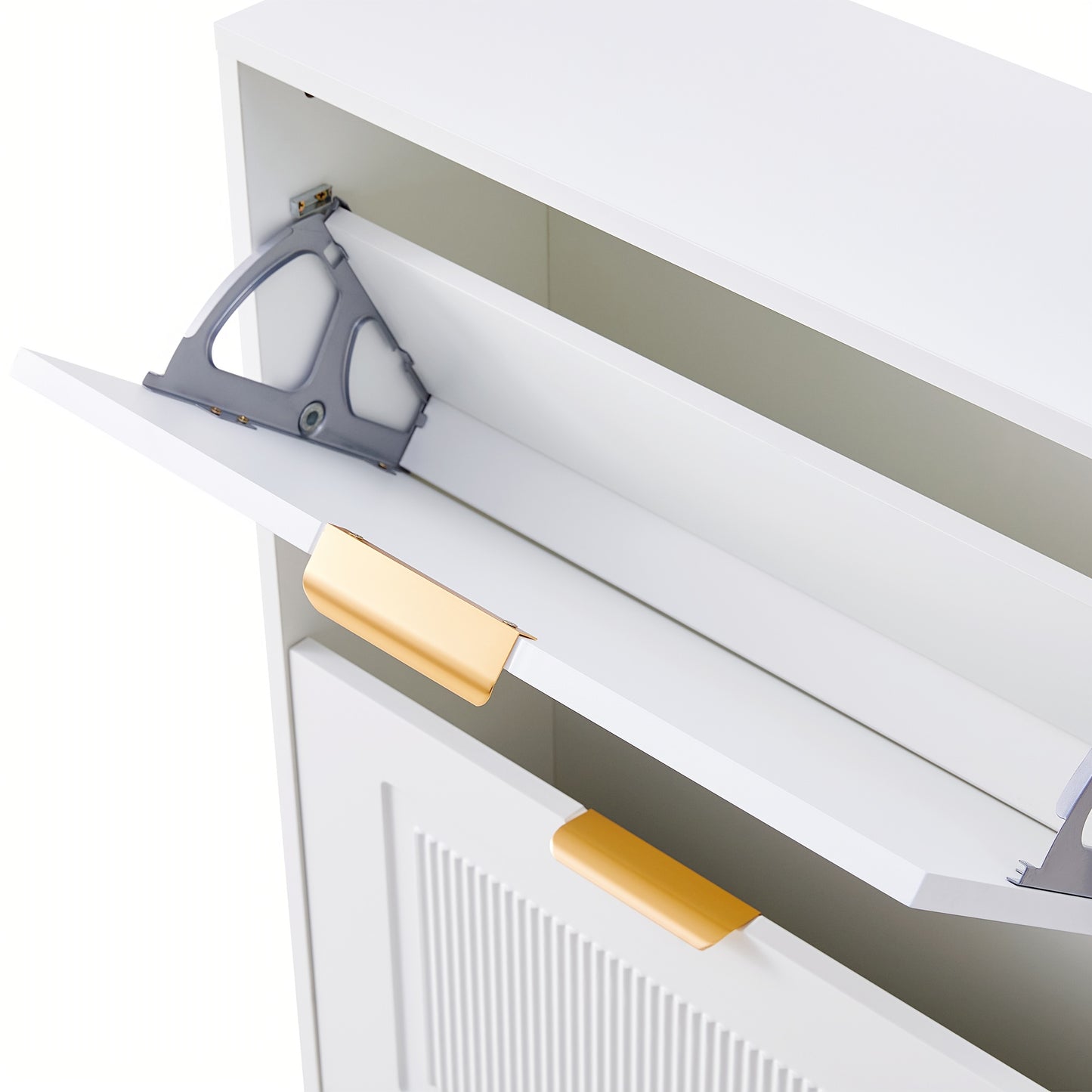 Opbergkast – Schoenenkast – Dressoir – Kasten – Opberger – Wit Metaal – Verstelbare Planken – Volledig Gemonteerd – 99x90x35 cm – Stevig & Duurzaam
