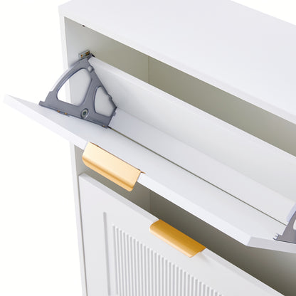 Opbergkast – Schoenenkast – Dressoir – Kasten – Opberger – Wit Metaal – Verstelbare Planken – Volledig Gemonteerd – 99x90x35 cm – Stevig & Duurzaam