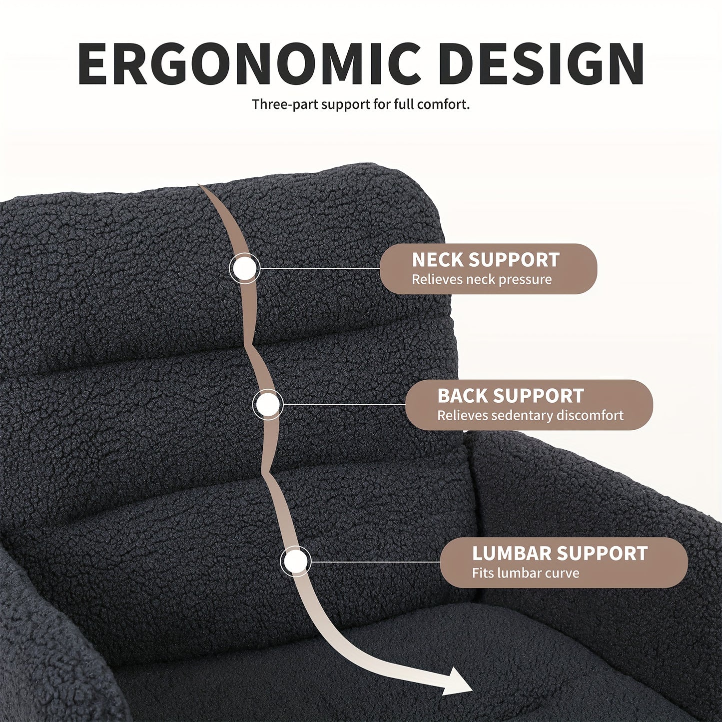 Youhauchair home office chair, 360° swivel, comfortable faux fur office chair, adjustable height, with backrest and armrests, suitable for bedroom computer desk, in beige/dark grey, Office Furniture, Chaise De Bureau Ergonom