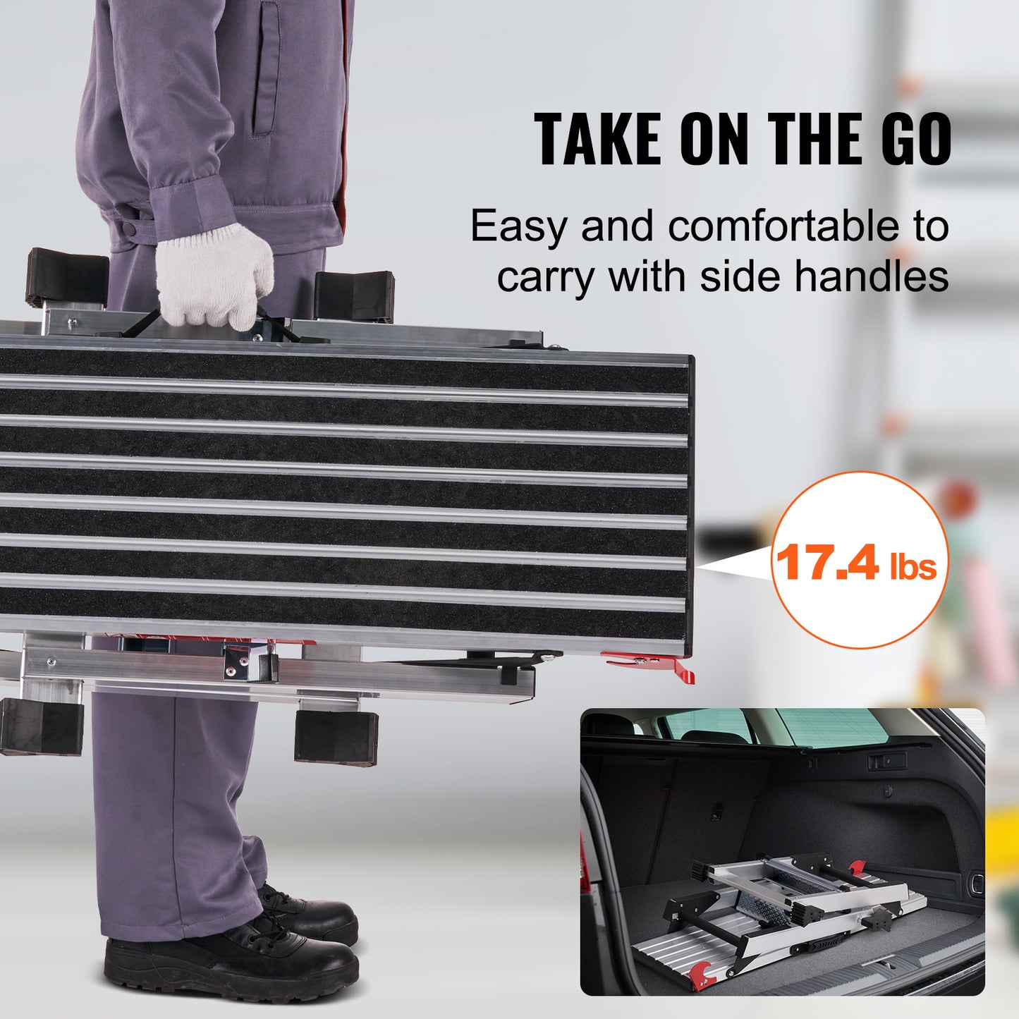 Werksteiger – Werkplatform – Inklapbare Ladder – Rolsteiger – Kamersteiger – Aluminium – Draagkracht 300 kg – Antislip & Inclapbaar