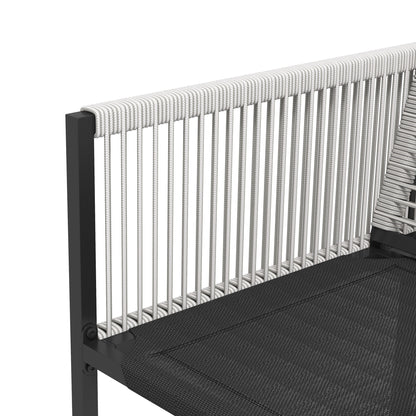 Tuinset – Diningset – Loungeset – Bistroset – Zitgroep – 5-delig – Gehard Glas Tafelblad – Inklapbare Rugleuningen