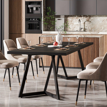Eettafel – Tafel – Dinertafel – Werktafel – Vergadertafel – Extra Lang 179,98 cm – MDF Houtnerf – Stevige Metalen Poten met Vloerbescherming