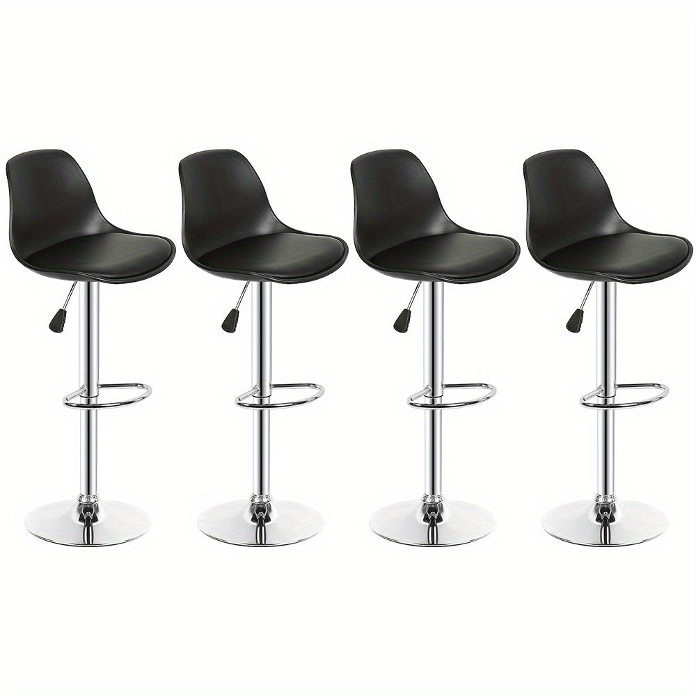 Set of four barstools, minimalist barstools, ergonomic chairs, black, solid barstools for kitchen bar, bar and restaurant, Extra Tall Barstool