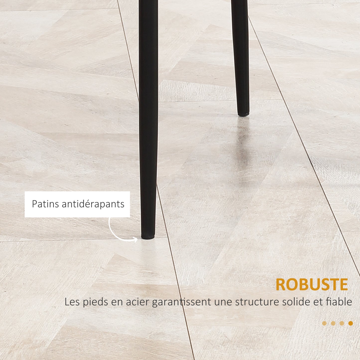 Eetkamerstoel – Keukenstoel – Stoel Met Hoge Rugleuning – Diningset Stoelen – Zwarte Stoelen – Gevuld Schuimzitvlak – Stalen Poten Met Anti-slip Pads