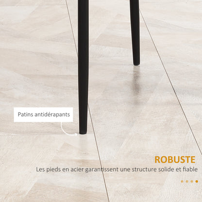 Eetkamerstoel – Keukenstoel – Stoel Met Hoge Rugleuning – Diningset Stoelen – Zwarte Stoelen – Gevuld Schuimzitvlak – Stalen Poten Met Anti-slip Pads
