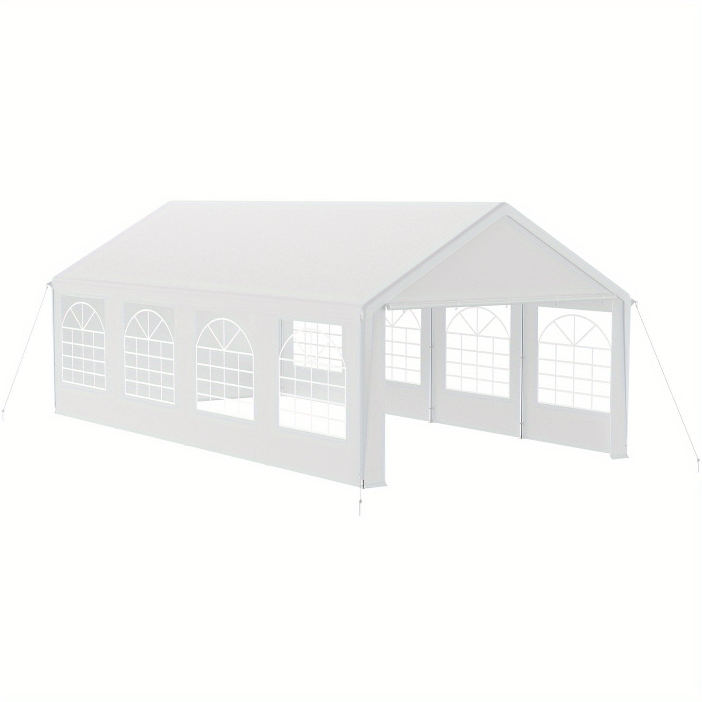 Partytent – Feesttent – Tuintent – Paviljoen – Overkapping – 4x8 m – Gegalvaniseerd Stalen Frame – Waterdicht PE Dak met Zijwanden en Ramen
