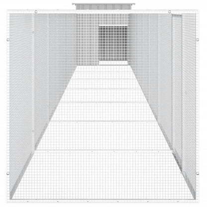 Kippenren – Kippenhok – Pluimveebehuizing – Kippenkooi – Hekwerk – Grijs – Gegalvaniseerd Staal – Extra Robuust – Ruim 700x91x100 cm