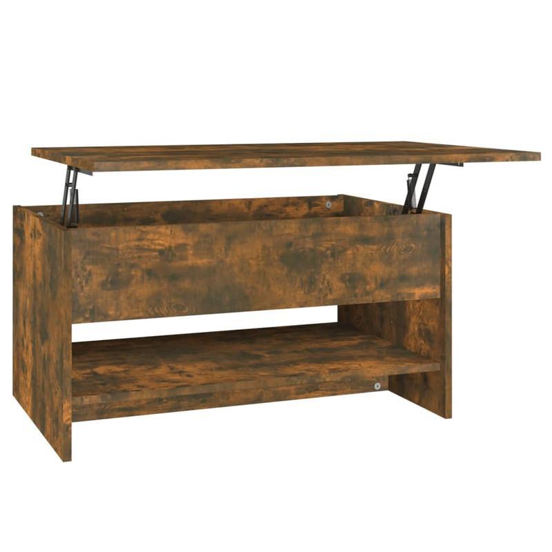 Modern Rectangular Solid Acacia Wood Coffee Table - 80x50x40cm, Smoked Oak Finish, Lightweight & Durable, Easy Assembly, No Power Needed, Perfect for Living Room or Outdoor Spaces, Indoor/Outdoor Use, Coffee Table for Living