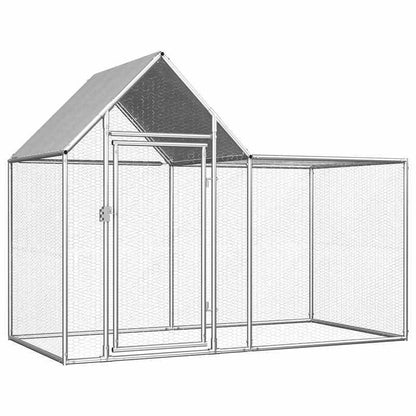 Poulailler Rvs – Small Animal Habitat – Kleine Dierenren – Buitenren – Hondenren – Weerbestendig Ontwerp – Ventilerend Roestvrij Staal 2x1x1,5m