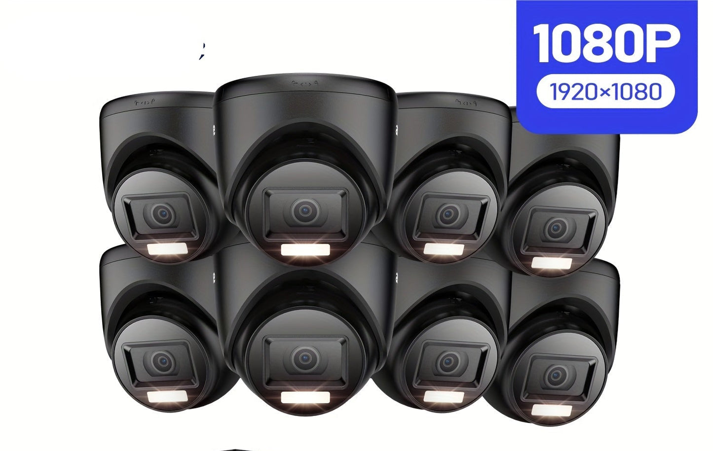 Beveiligingssysteem 8 Camera’s – CCTV Camera Set – Bewakingscamera – Beveiligingscamera – Dome Camera – 1080P Full HD – Nachtzicht 30 Meter – Bewegingsdetectie & E-mailmeldingen