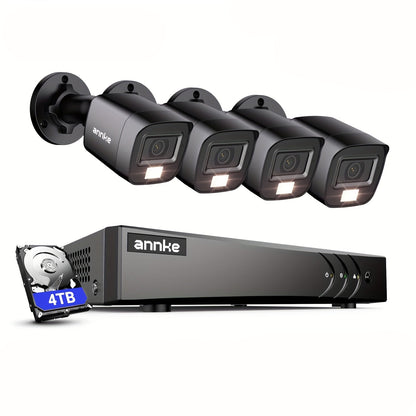 Beveiligingssysteem – Camerabewaking – Surveillance Kit – CCTV Set – IP Camera Systeem – 4K Full HD 1080p – AI Mens & Voertuig Detectie – 4TB Opslag – Nachtzicht 20 Meter