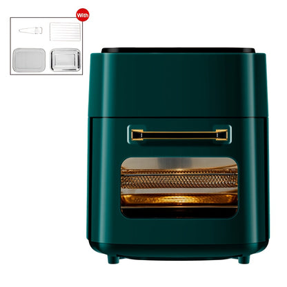 Airfryer – Heteluchtfriteuse – Gezondheidsfriteuse – Digitale Airfryer – Multifunctionele Friteuse – 15 Liter Capaciteit – 6 Kookprogramma’s – RVS 304 Materiaal – 1400 Watt – Groen