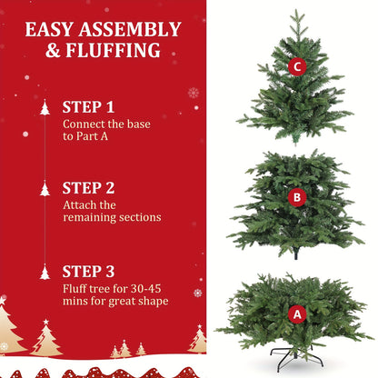Kunstkerstboom – Nepkerstboom – Sierboom – Kerstboom 183 cm Groen – 950 PE PVC Takken – Inklapbare Metalen Standaard