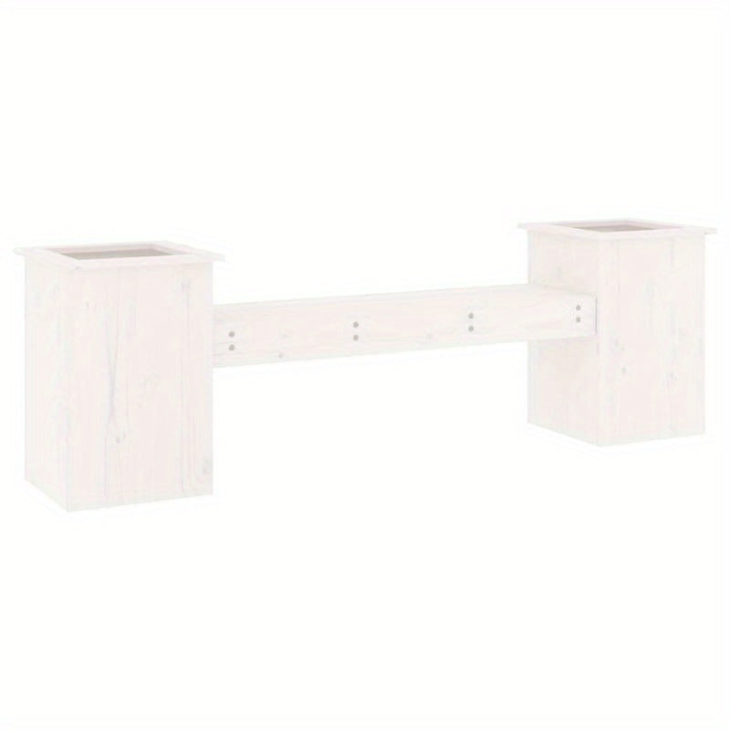 Bench with Planters 184.5X39.5X56.5 Cm Made of White Pine Wood