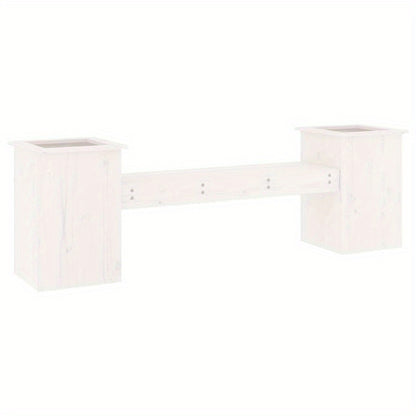 Bench with Planters 184.5X39.5X56.5 Cm Made of White Pine Wood