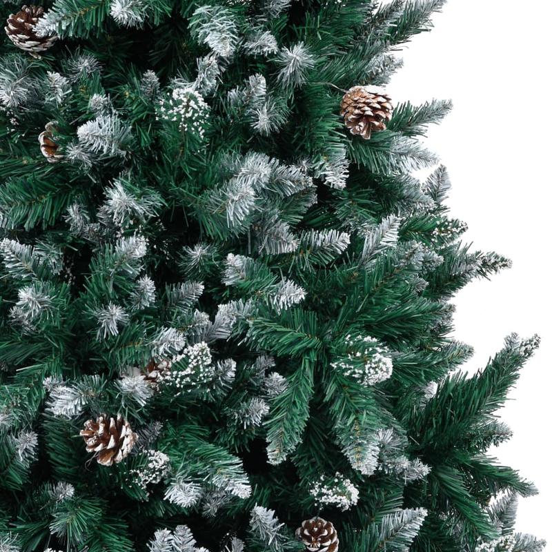 210cm Large Artificial Christmas Tree with Pine Cones & White Snow Cover - Self-Standing Floor Decoration with Sturdy Base, No Needed, Realistic Evergreen Needles for Home, Hotel Lobby, Restaurant, Office Holiday Decor - Easy