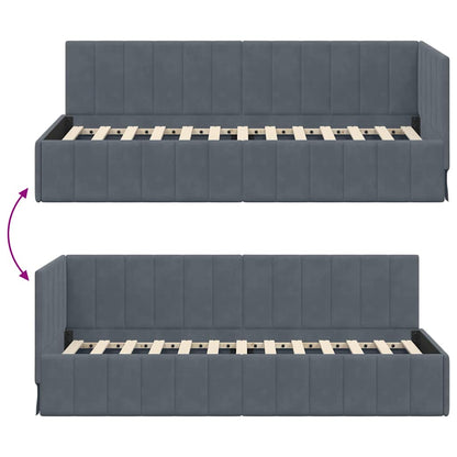 Bedframe – Bedombouw – Slaapbank – Bedbodem – Houten Frame – Gele Fluwelen Bekleding – 80x200 cm – Stevige Lattenbodem