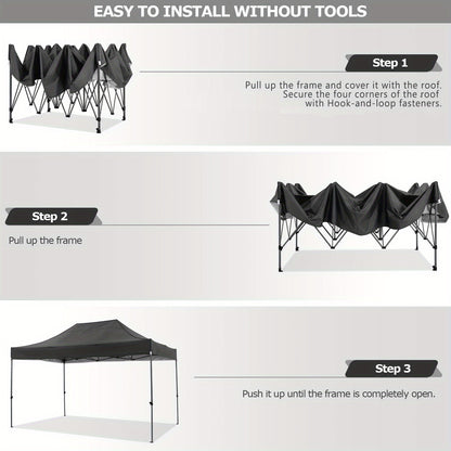 Partytent – Opvouwbare Tent – Luifel – Zonwering – Windscherm – 3x4,5 Meter – Afneembare Zijwanden – Stevig Legering Frame