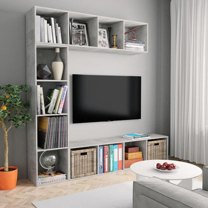 Boekenkast – Boekenrek – Opbergkast – Vakkenkast – Stellingkast – Betongrijs – 12 Vakken – Vochtbestendig Hout