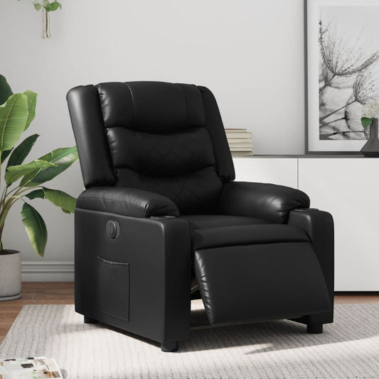 Elektrisch Verstelbare Relaxstoel – Elektrische Fauteuil – Relax Fauteuil – Verstelbare Stoel – Elektrische Loungestoel – Zwart Kunstleer – Verstelbaar Tot 135 Graden