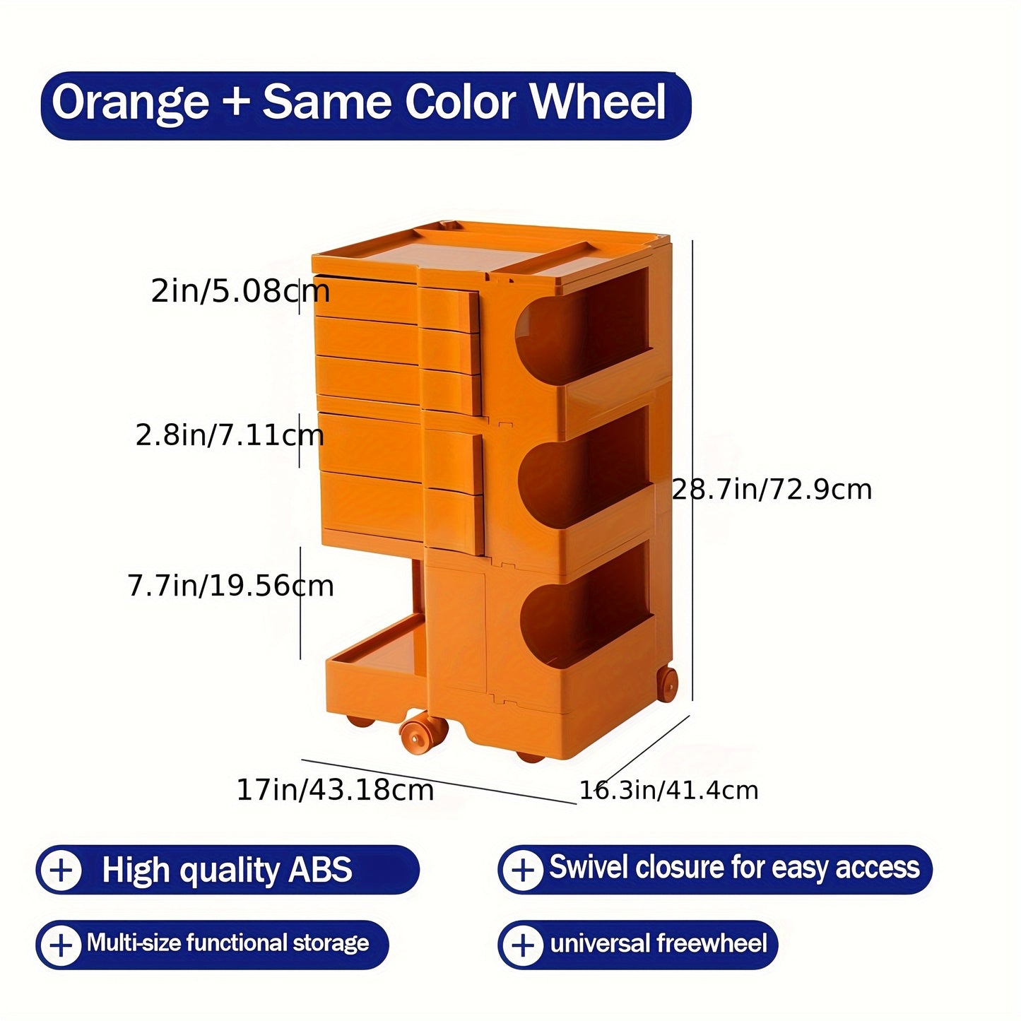 Opbergkast – Opbergrek – Opbergmeubel – Opbergtrolley – Verrijdbare Kast – Scandinavisch Design – Waterdicht Kunststof – 68,5 cm Hoog – 90 Liter Inhoud