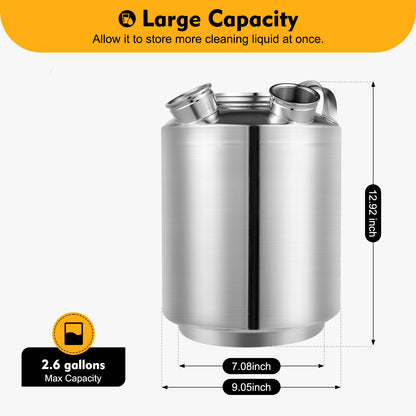 Bierfust Reinigingsvat – Fust – Keg – Bieraansluiting – Fustkoppeling – Roestvrijstaal 304 – 10 Liter Capaciteit