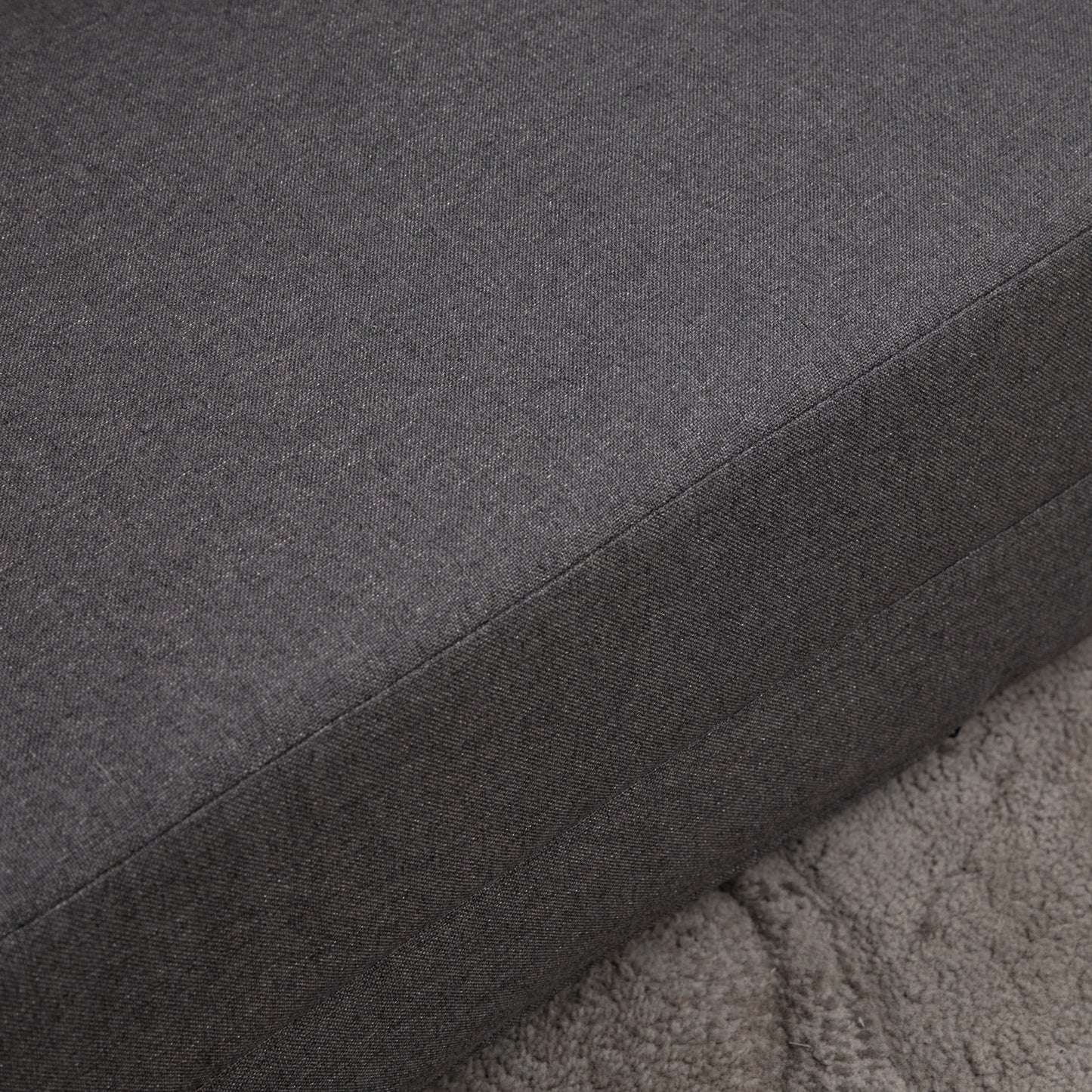 Vloersofa – Vloerstoel – Slaapbank – Relaxstoel – Loungefauteuil – 2-in-1 Opvouwbaar Bed – Verstelbare Rugleuning – Linnen Bekleding – Donkergrijs