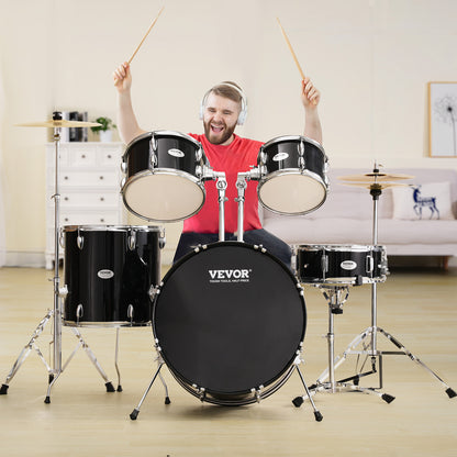 Drumstel – Drumset – Elektrisch Drumstel – Akoestisch Drumstel – Muziekinstrument – 22 Inch Full Size – Verstelbare Kruk & Duurzame PET Drumvellen