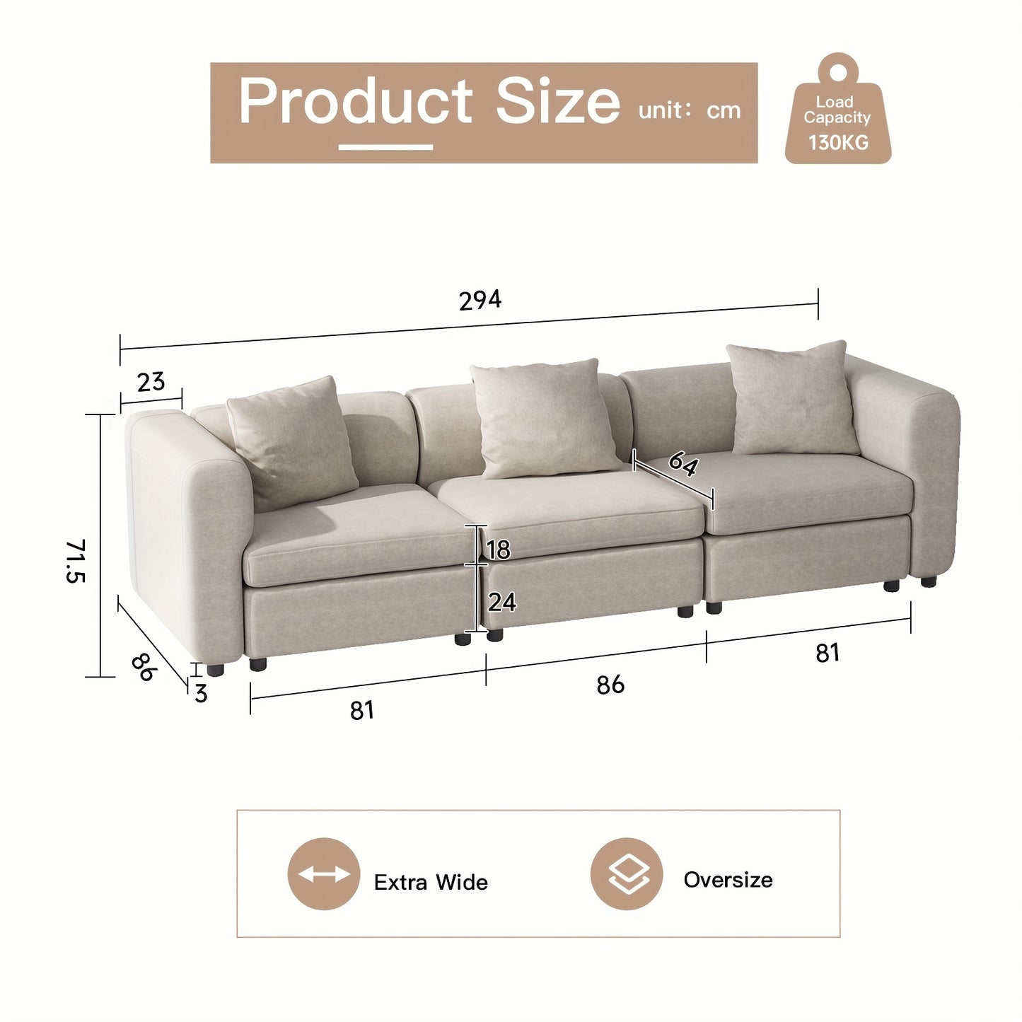 Hoekbank – Hoeksalon – L-vormige Bank – Zitbank – Slaapbank – Modulaire Beige Hoekbank – Ruime Zitplaatsen – Comfortabele Kussens