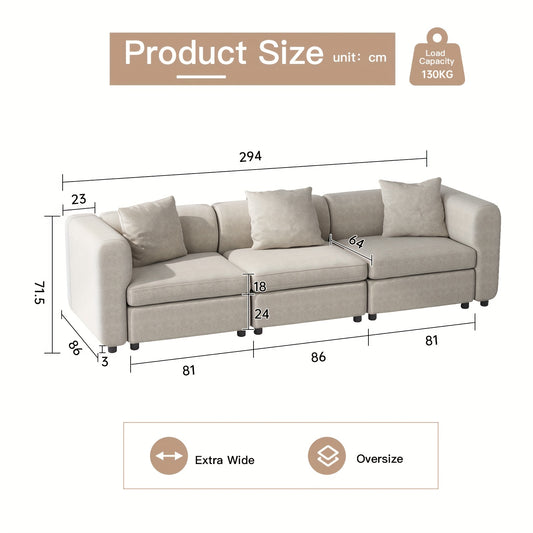 Hoekbank – Hoeksalon – L-vormige Bank – Zitbank – Slaapbank – Modulaire Beige Hoekbank – Ruime Zitplaatsen – Comfortabele Kussens