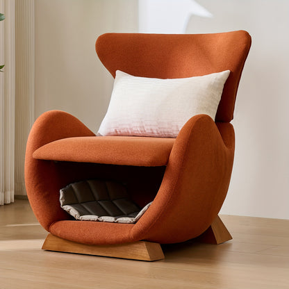 Huisdierbankje – Kattenbank – Hondenbed – Dierenbank – Slaapbank – Bamboe Frame – Memory Foam Vulling – Oranje Bekleding – Anti-Kras – Stabiel Voor Harde Vloeren