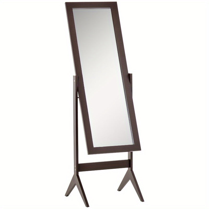 Full Length Spiegel – Staande Spiegel – Vloerspiegel – Volledige Lengte Spiegel – Hangende Spiegel – A-Frame Ontwerp – 47x46x148 cm – MDF Zwart Frame