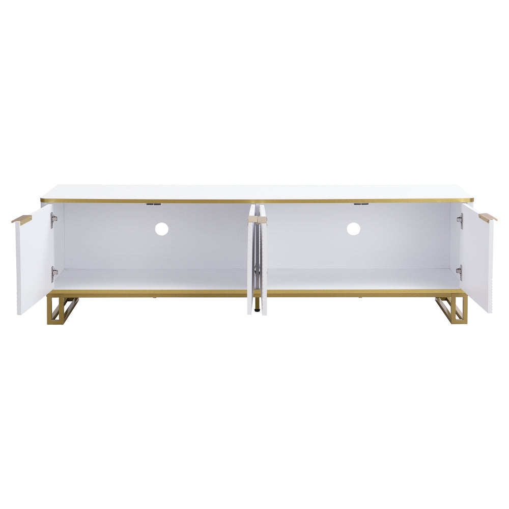 Four-door TV stand, TV mount, TV panel, low TV cabinet. Unique design, geometric texture. 160 x 37.5 x 48cm (Length x Width x Height)