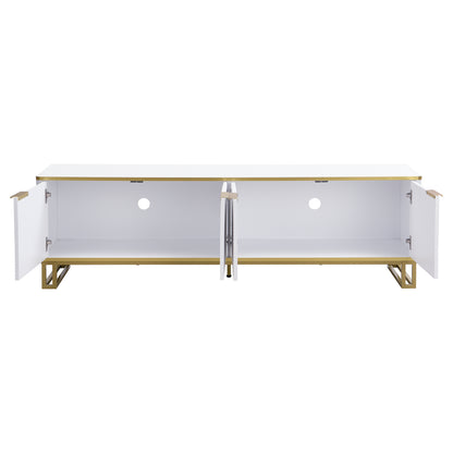 Four-door TV stand, TV mount, TV panel, low TV cabinet. Unique design, geometric texture. 160 x 37.5 x 48cm (Length x Width x Height)