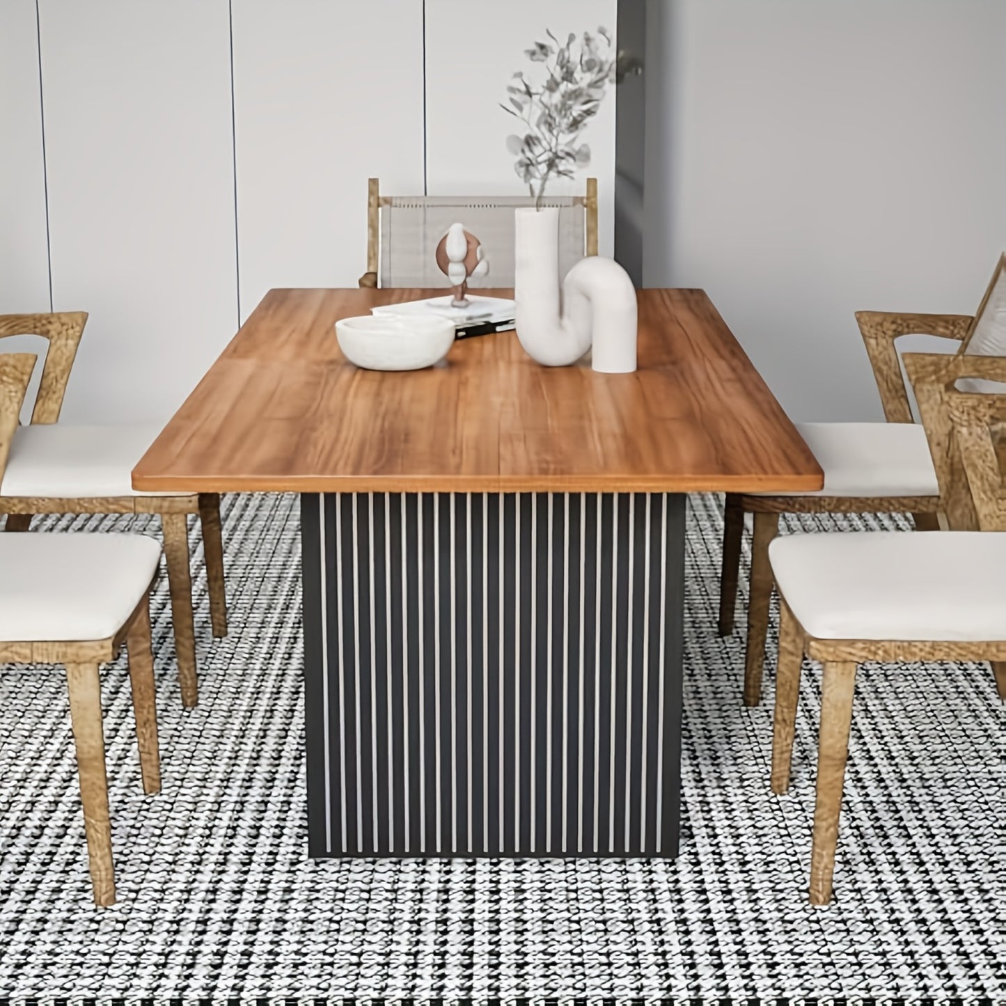 Eettafel – Dinertafel – Keukentafel – Tafelpoot – Restaurants tafel – Retro Industrieel Design – 160x80x76 cm – Hout en Engineered Wood