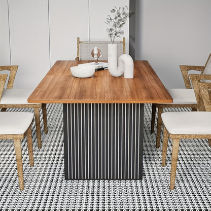 Eettafel – Dinertafel – Keukentafel – Tafelpoot – Restaurants tafel – Retro Industrieel Design – 160x80x76 cm – Hout en Engineered Wood