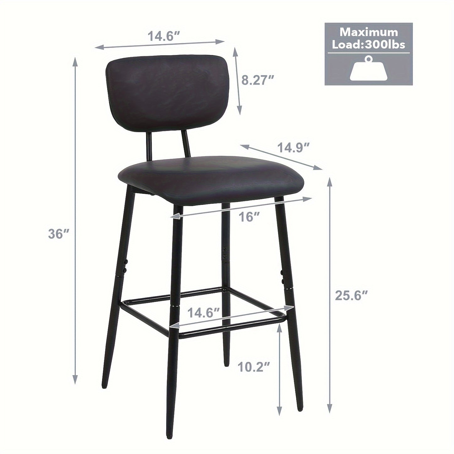 Barkrukken – Barstoelen – Set van 4 - Hoge Stoelen – Keukenstoelen – Krukken – Verstelbare Zithoogte 66 cm – Kunstleren Zitting Met Gouden Voetsteun