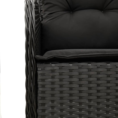 Tuinset – Tuinmeubelset – Loungeset – Terrasmeubels – Balkonset – Verstelbare Rugleuning – Weerbestendig PE-Rattan – Zwarte Kussens