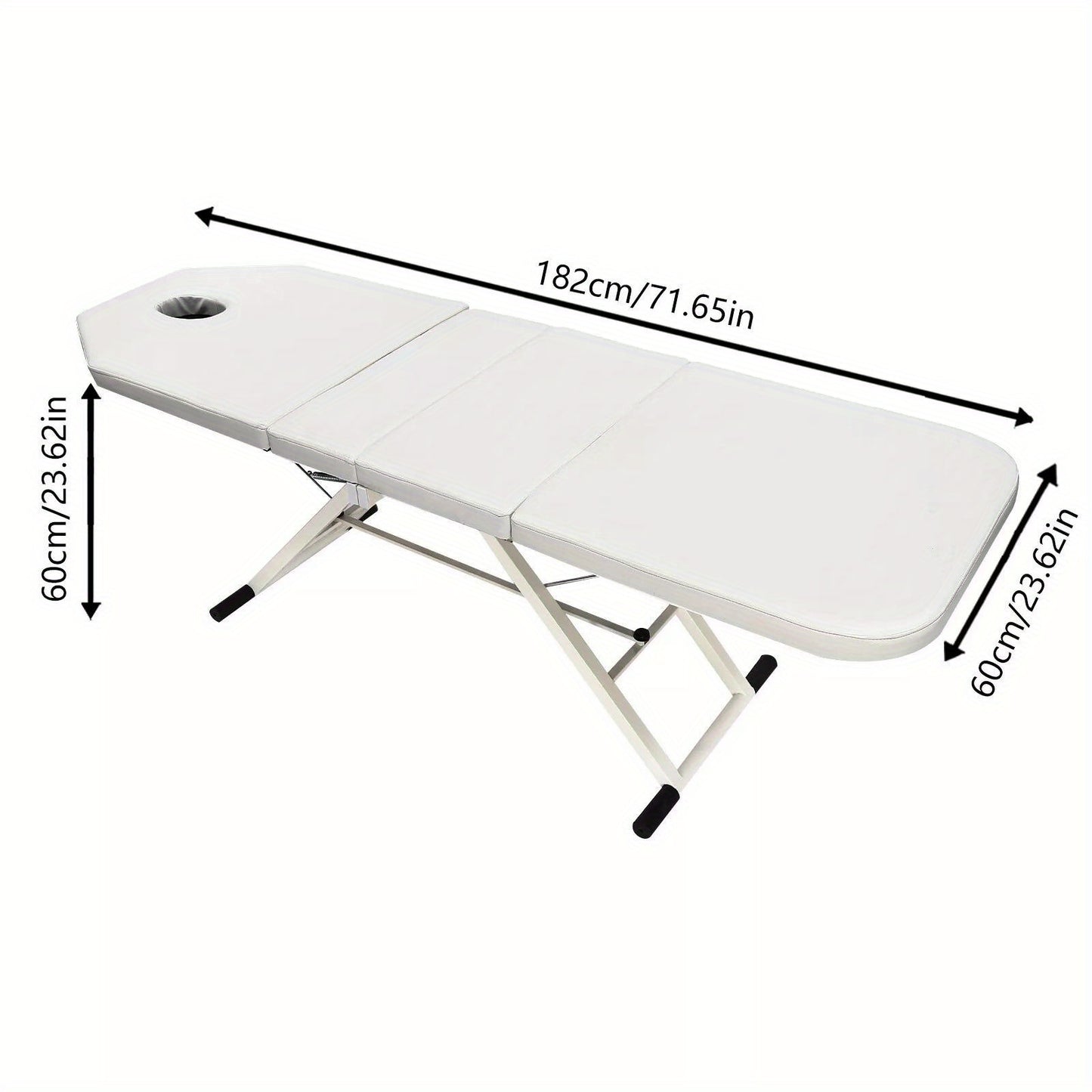 Massagetafel – Behandeltafel – Behandelbank – Massagebed – Schoonheidstafel – Inklapbaar – Hoogwaardig Schuim – Verstelbare Hoogte – Wit